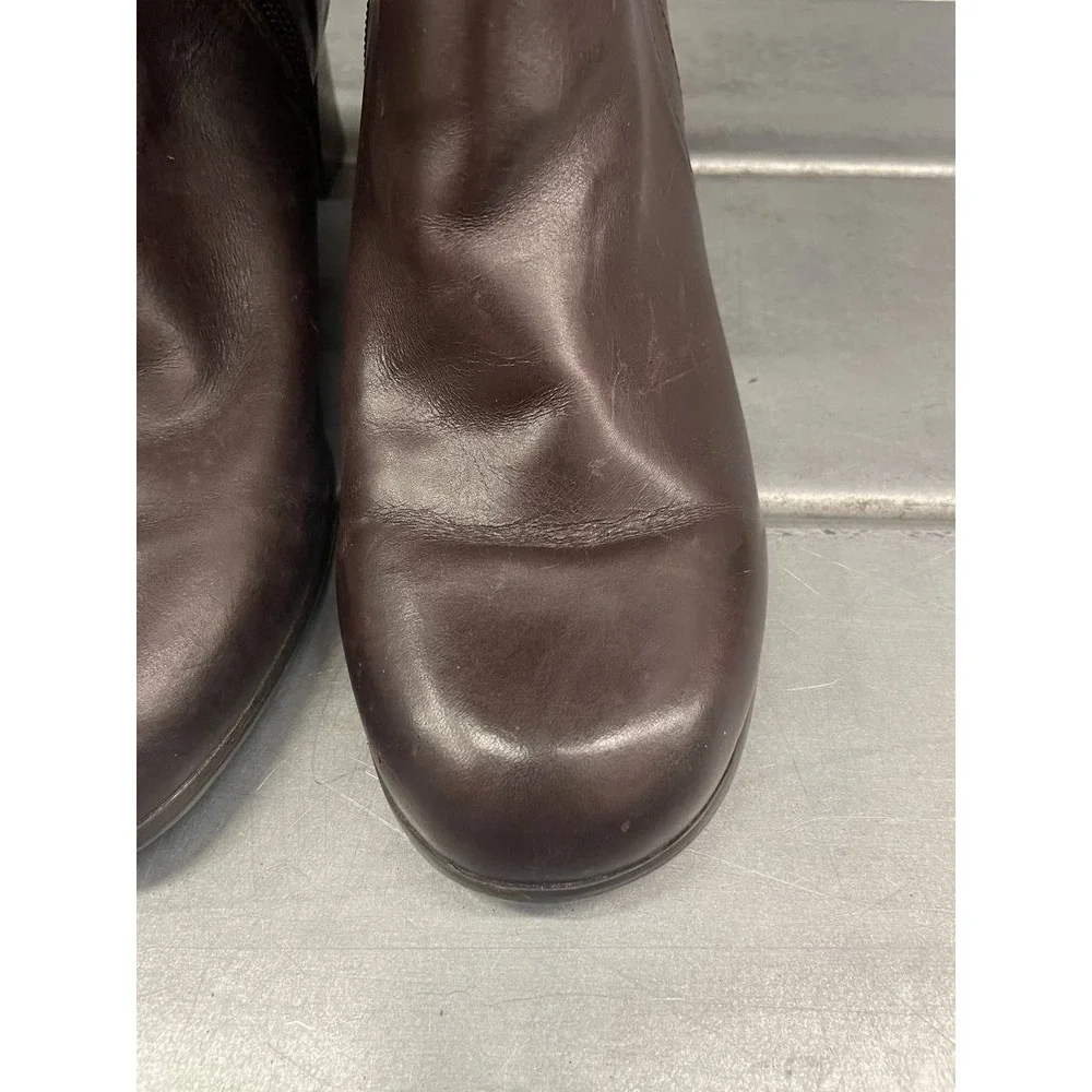 Spring Step Ankle Boots Womens‎ 9.5 Brown Leather Bootie Side Zip